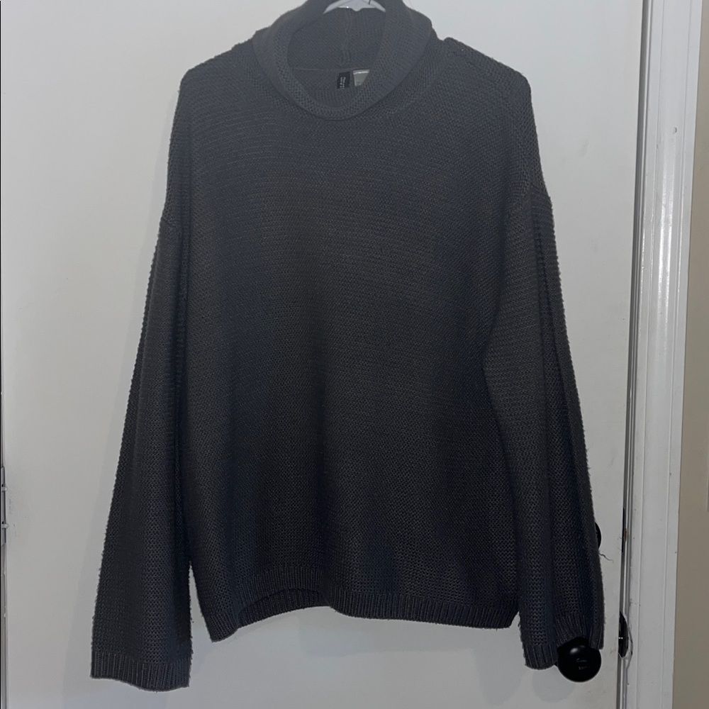 Divided Grey Knit Turtleneck Sweater